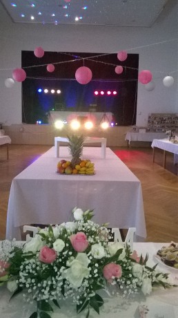 pohled na sál na svatbu dj